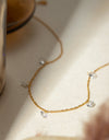 Stainless Steel Rhinestone Charm Necklace