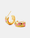Stainless Steel 18K Gold Plated Ring Shape C-Hoop Earrings