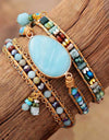 Handmade Natural Stone Beaded Triple Layer Bracelet
