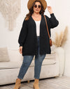 Plus Size Open Front Dropped Shoulder Knit Cardigan