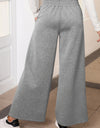 Drawstring Wide Leg Pants with Pockets