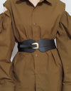 Wide Elastic Belt with Alloy Buckle