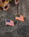2 Piece Drip Oil US Flag Brooch