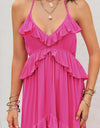 Ruffled Halter Neck Maxi Dress