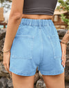 High-Waist Denim Shorts with Pockets