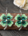 Lucky Clover Acrylic Dangle Earrings
