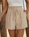 Tied Elastic Waist Shorts with Pockets