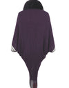 Striped Fringe Detail Long Sleeve Poncho