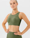 Round Neck Wide Strap Active Bra