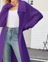 Full Size Collared Open Front Duster Cardigan
