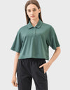 Half Button Short Sleeve Active T-Shirt