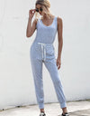 Knot Sleeveless Waist Jumpsuit