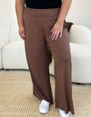 Double Take Full Size Smocked Wide Waistband Wide Leg Pants