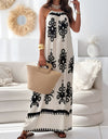 Printed Spaghetti Strap Sleeveless Maxi Dress