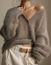 Button Up Dropped Shoulder Cardigan