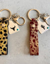 Genuine Leather Alloy Keychain