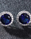 Contrast 2 Carat Moissanite Platinum-Plated Stud Earrings