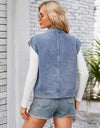 Cap Sleeve Denim Jacket with Pockets