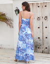 Printed Surplice Spaghetti Strap Dress