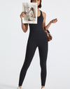 Crisscross Back Wide Strap Active Jumpsuit