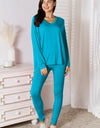 Basic Bae Full Size V-Neck Soft Rayon Long Sleeve Top and Pants Lounge Set