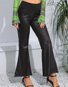 Wide Waistband Long Flare Pants