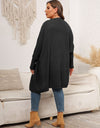 Plus Size Open Front Cardigan With Pockets