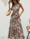 Tied Floral Sleeveless Dress