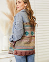 Collared Neck Dropped Shoulder Denim Jacket