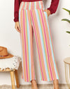 Double Take Striped Smocked Waist Pants with Pockets