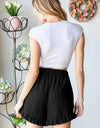 Heimish Full Size Ribbed Ruffle Hem Shorts