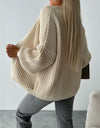Open Front Dropped Shoulder Cardigan
