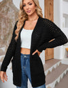 Open Front Dropped Shoulder Cardigan with Pockets
