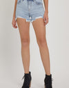 RISEN Full Size High Rise Rhinestone Strap Embellished Denim Shorts