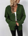 Button-Down Long Sleeve Hooded Sweater
