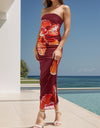 Printed Tube Sleeveless Maxi Dress