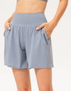 Pocketed Elastic Waist Active Shorts