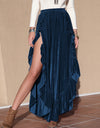 Slit Ruffled Wide Leg Pants