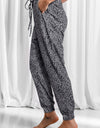 Full Size Leopard Drawstring Pocketed Pants