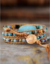 Handmade Natural Stone Beaded Triple Layer Bracelet