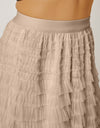 Ruched High Waist Tiered Skirt