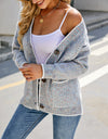 Button Down V-Neck Cardigan with Pockets