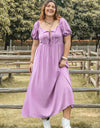 Plus Size Tie Neck Short Sleeve Dress
