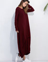 Full Size Round Neck Long Sleeve Sweatshirt Dress