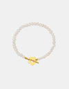 Titanium Steel Pearl Flower Bracelet