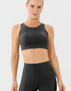 Round Neck Wide Strap Active Bra
