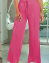 Drawstring Wide Leg Pants with Pockets