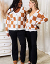 Double Take Button-Up V-Neck Dropped Shoulder Cardigan