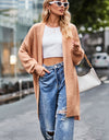 Open Front Dropped Shoulder Longline Cardigan