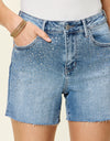 Judy Blue Full Size High Waist Rhinestone Decor Denim Shorts